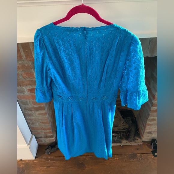 Nanette Lepore Azul 3D Flower Lace Overlay Dress size 4 Old Money Luxurious Rich - Picture 7 of 8